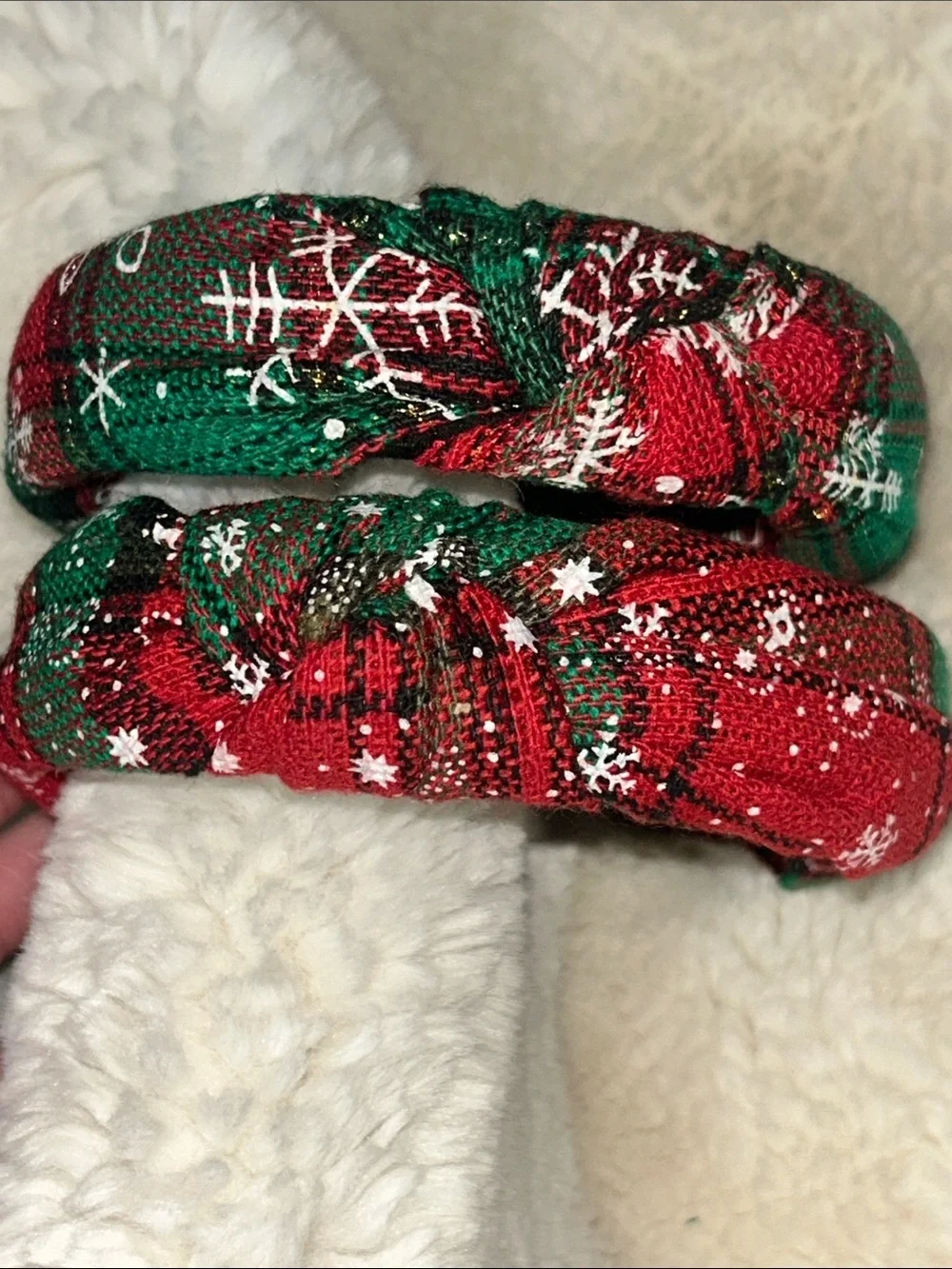 Holiday Headbands -Claire's Red & Green Sparkle Twisted-New